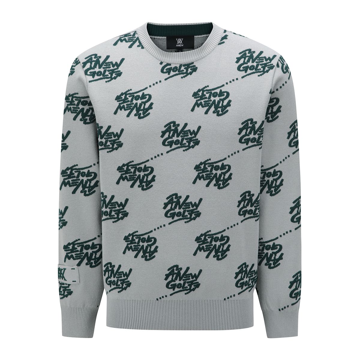 어뉴골프(ANEW GOLF) M LOGO PATTERN JACQUARD PULLOVER_GR