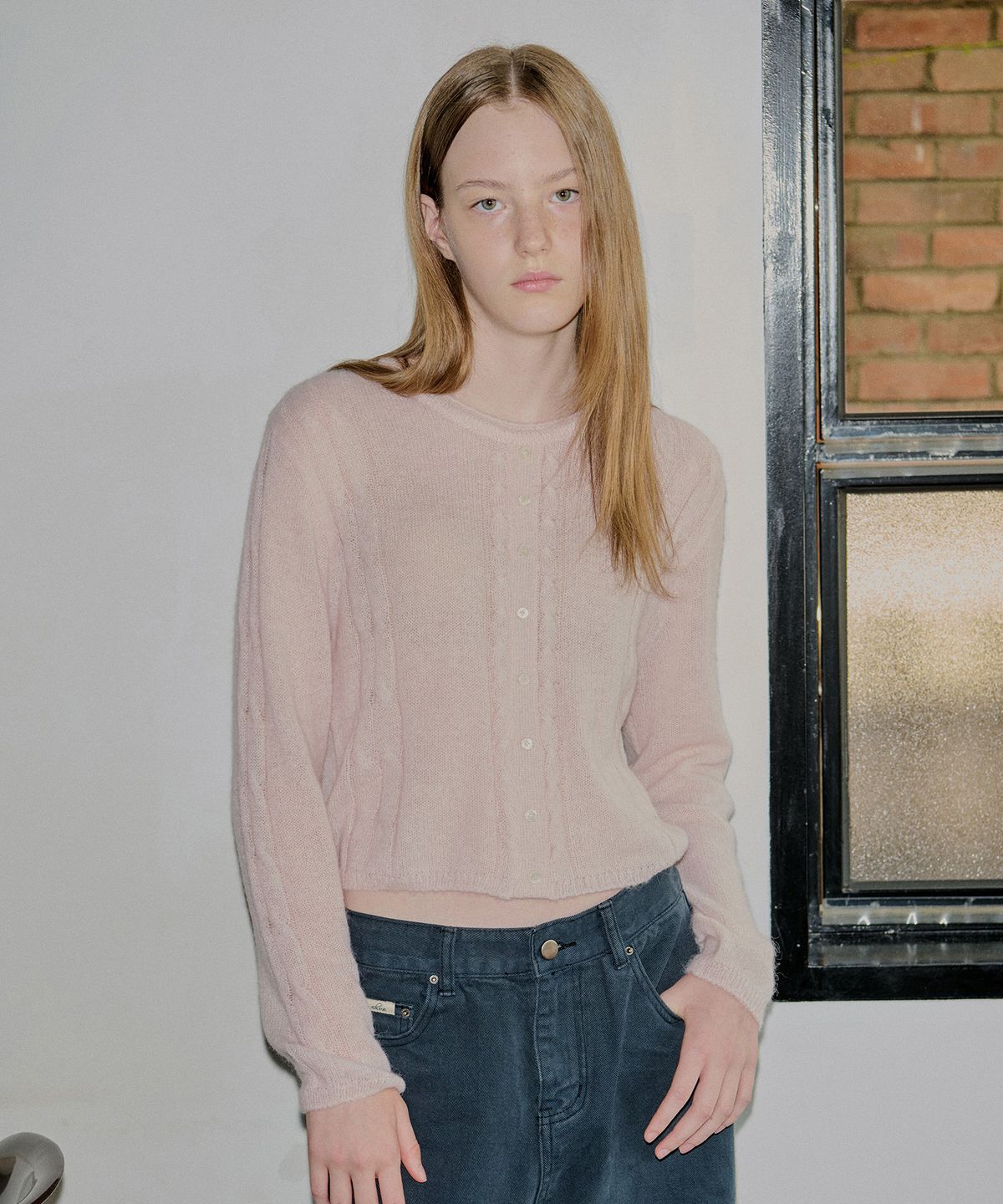 아위(AHWE) MOHAIR CABLE PULLOVER_L PINK