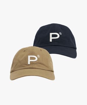 P 로고 커브 볼캡