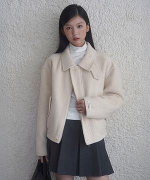 (woman) 비조 핸드메이드 하프 코트_Ivory