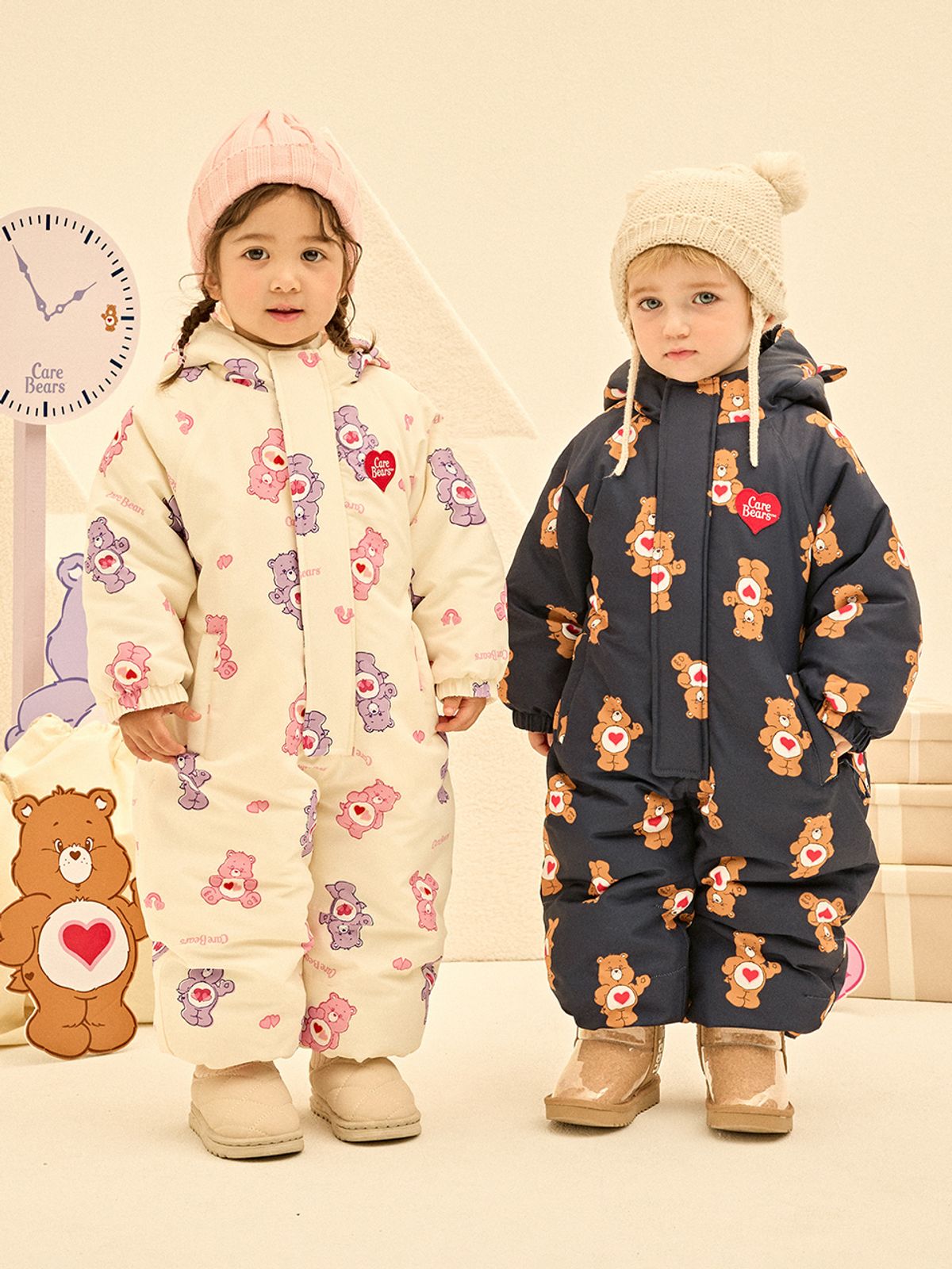 케어베어(CAREBEARS) 케어베어즈 귀욤 귀달이 스키 방한 수트