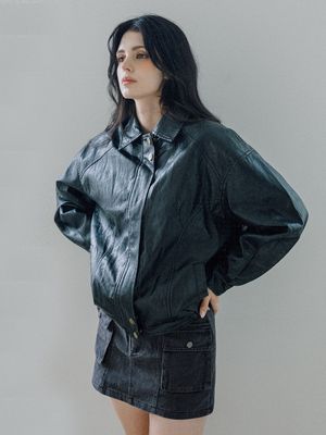 Leather Bomber Jacket