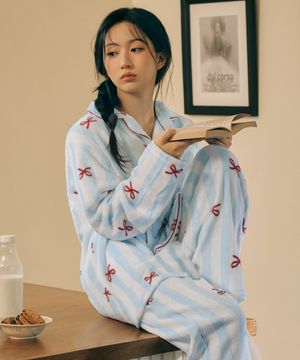 [2SET] 플러피 보니 긴팔 커플 수면 잠옷 세트