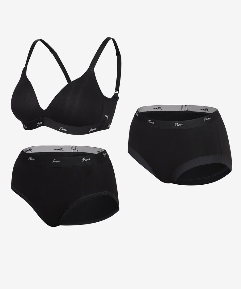 [4SET] [브라1+팬티2] 여성 노와이어 릴렉스 브라팬티