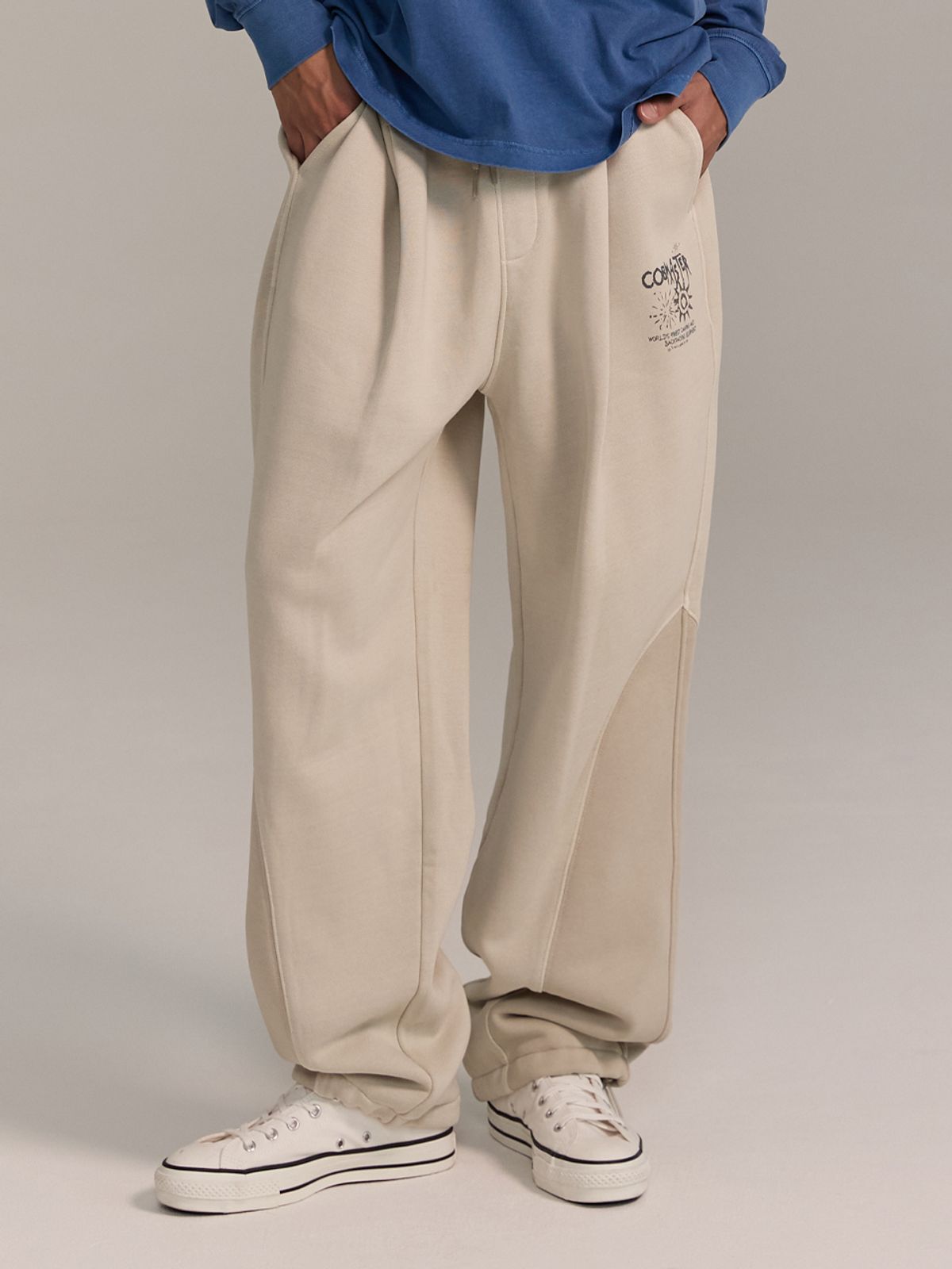 코브마스터(COBMASTER) DYED BLOCK SWEAT PANTS [BEIGE]