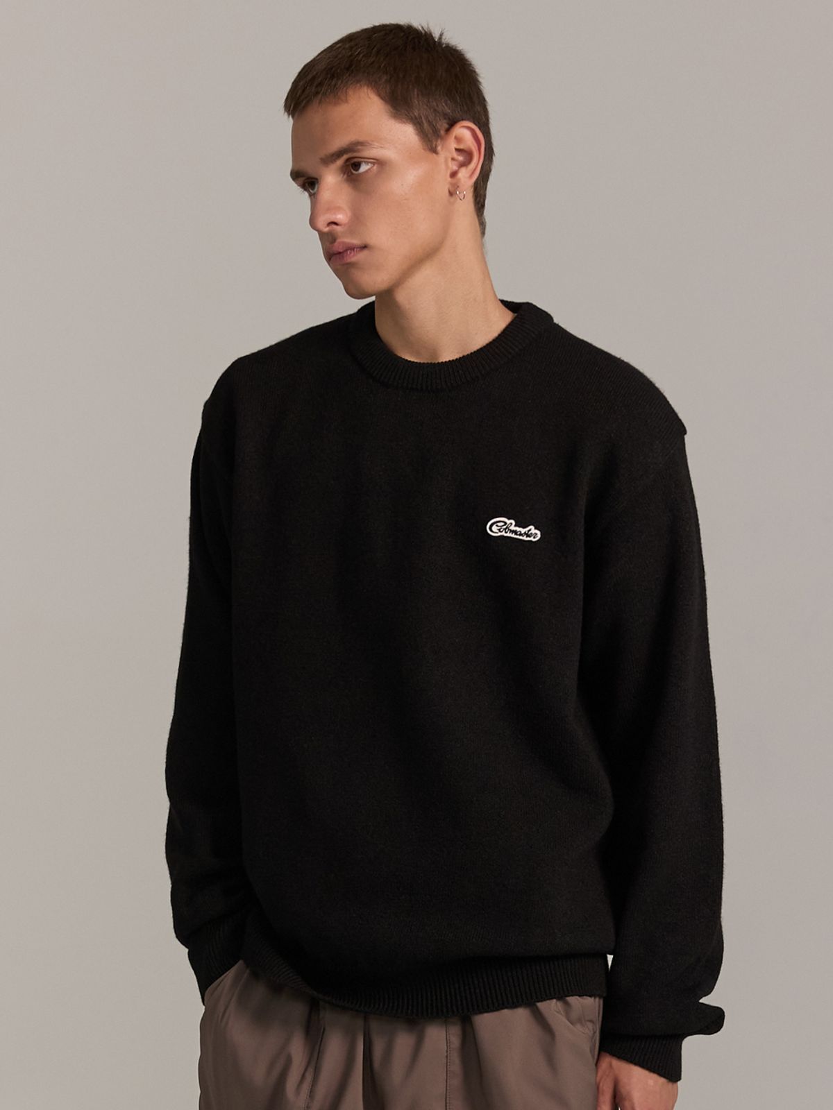 코브마스터(COBMASTER) LOGO CREW NECK KNIT [BLACK]