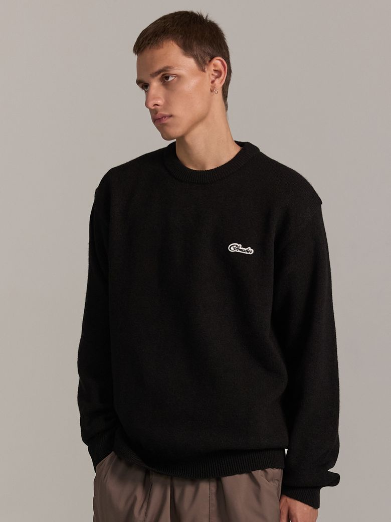 LOGO CREW NECK KNIT [BLACK]