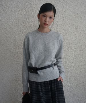 (woman) 소프트 울 라운드 니트_Gray