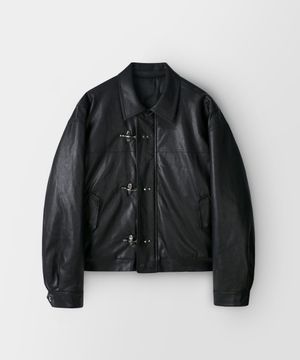 퀼팅 파이어맨  레더 자켓_블랙