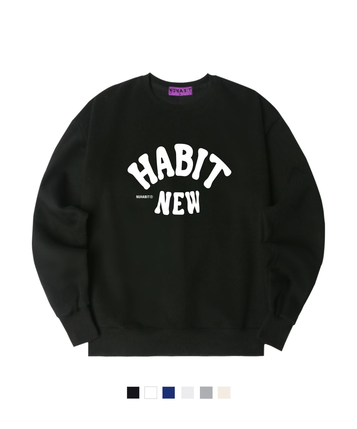 뉴해빗(NUHABIT) N/H ARCH HABIT 오버핏 기모 맨투맨 (SOM4-3NH1179)