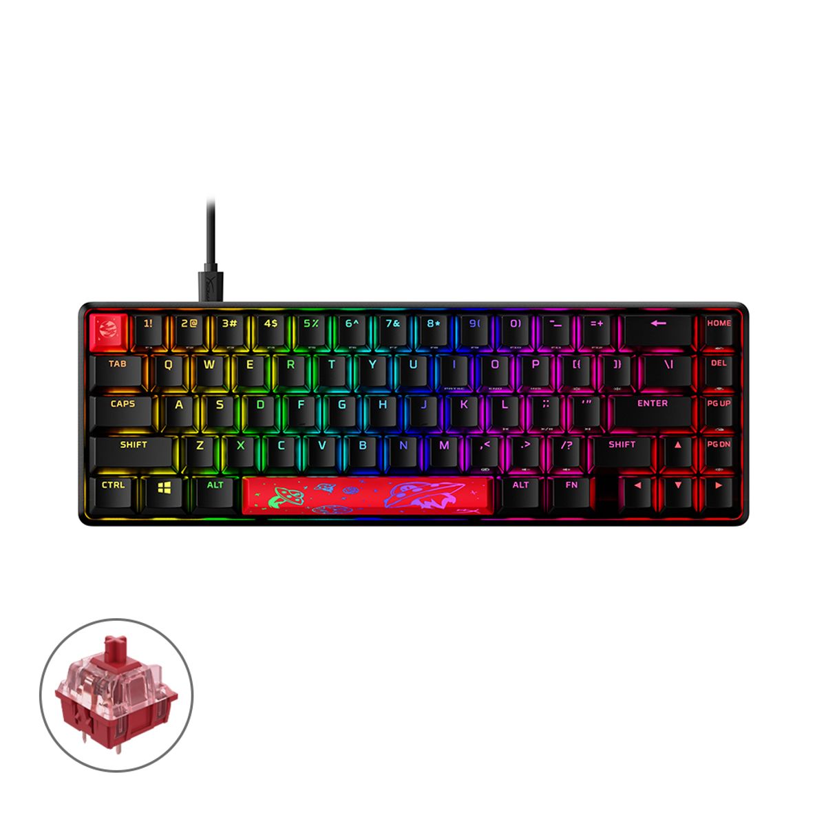 하이퍼엑스(HYPERX) 알로이 오리진 65 RGB PBT 적축 기계식 유선 게이밍 키보드