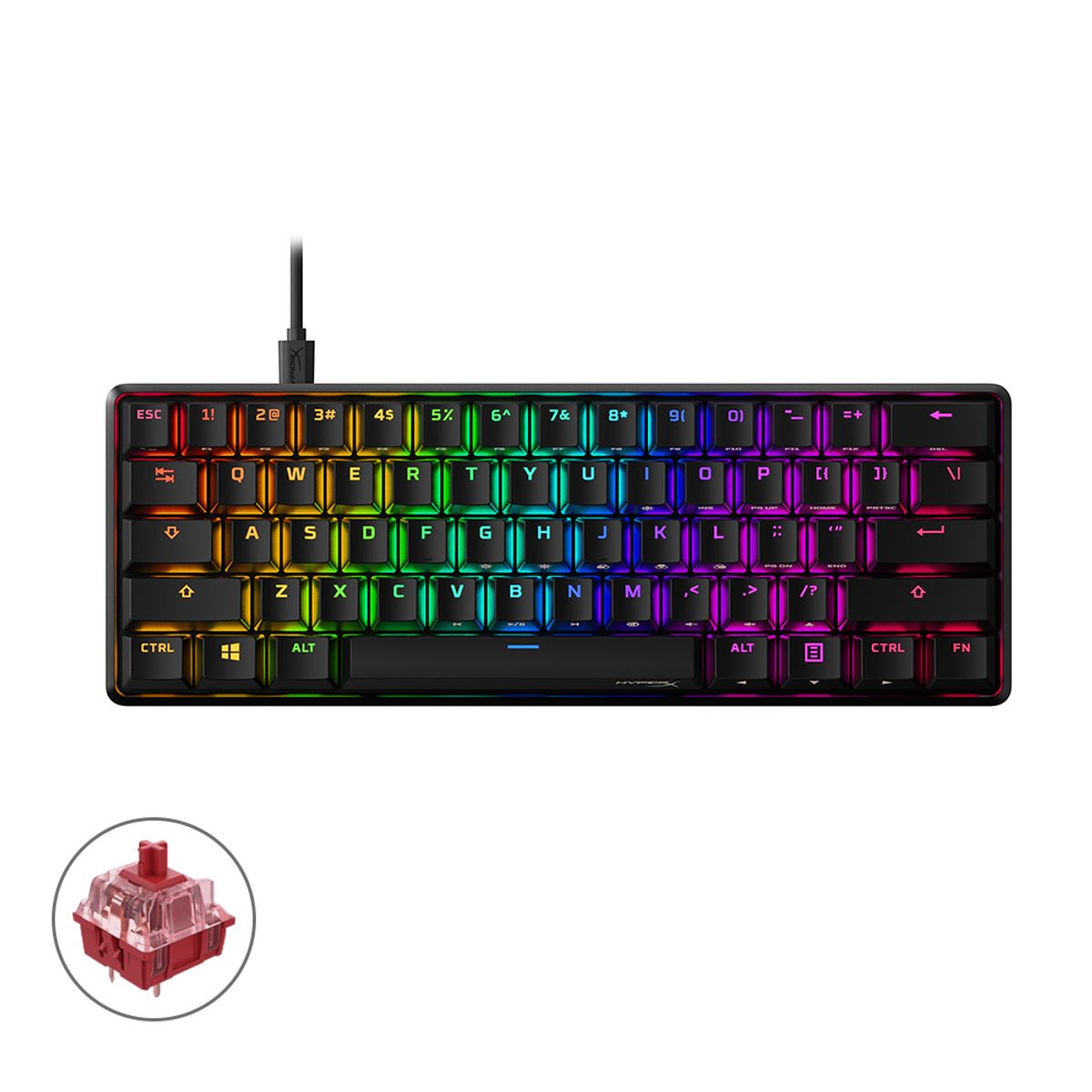 하이퍼엑스(HYPERX) 알로이 오리진 60 RGB PBT 적축 유선 게이밍 키보드