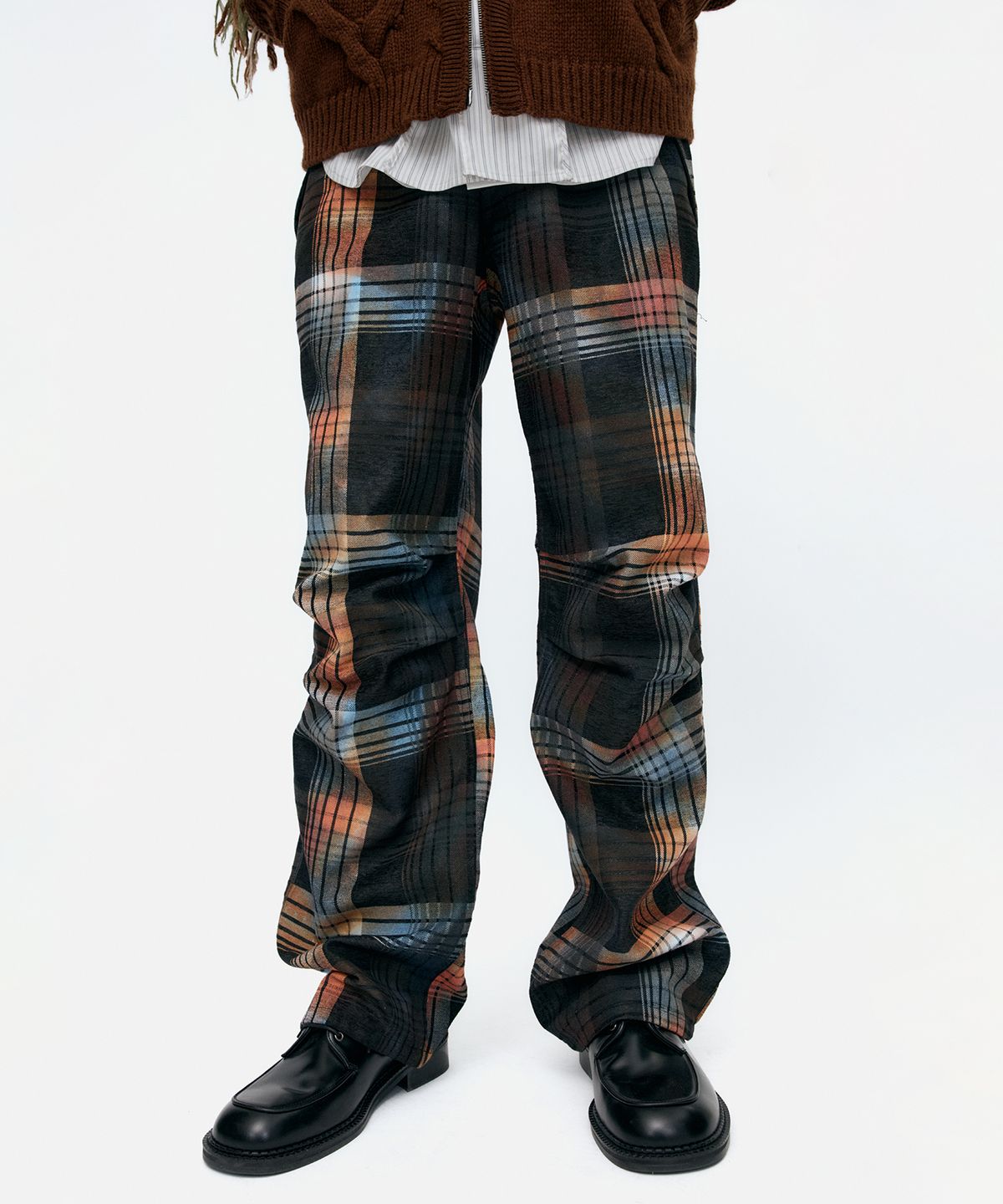 앤더슨벨(ADSB ANDERSSON BELL) BURN-OUT CHECK CUT-OUT WRAP PANTS apa840m(MULTI)