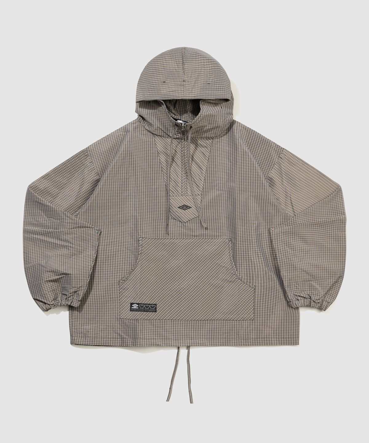 엄브로(UMBRO) [UMBRO X SLAM JAM] 체크 마스크 후드 아노락 베이지 UQ411CWTO1