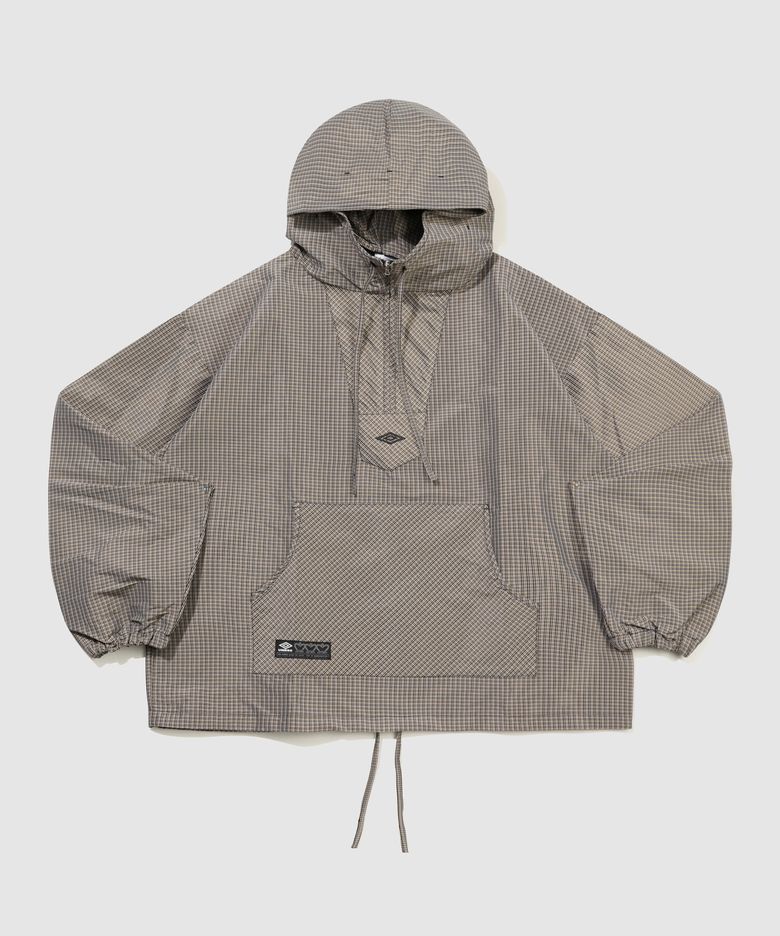 [UMBRO X SLAM JAM] 체크 마스크 후드 아노락 베이지 UQ411CWTO1