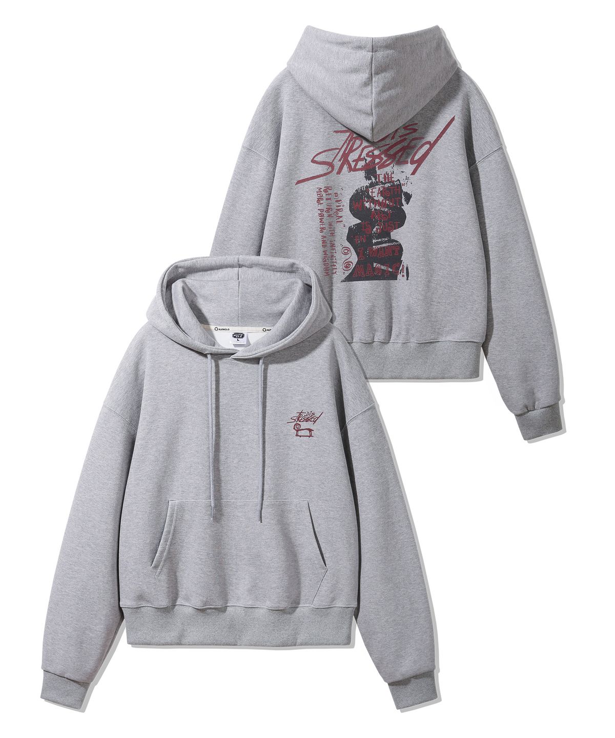 앨빈클로(ALVINCLO) DISTRESSED 크롭 레귤러핏 후드티 AVH318 (3 COLOR)