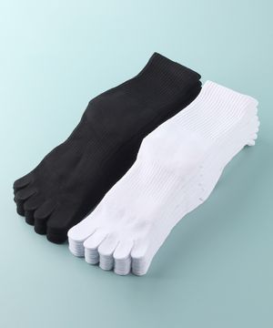 1880 두꺼운 쿠션 장목 발가락 양말 5켤레 세트 (2색상)
