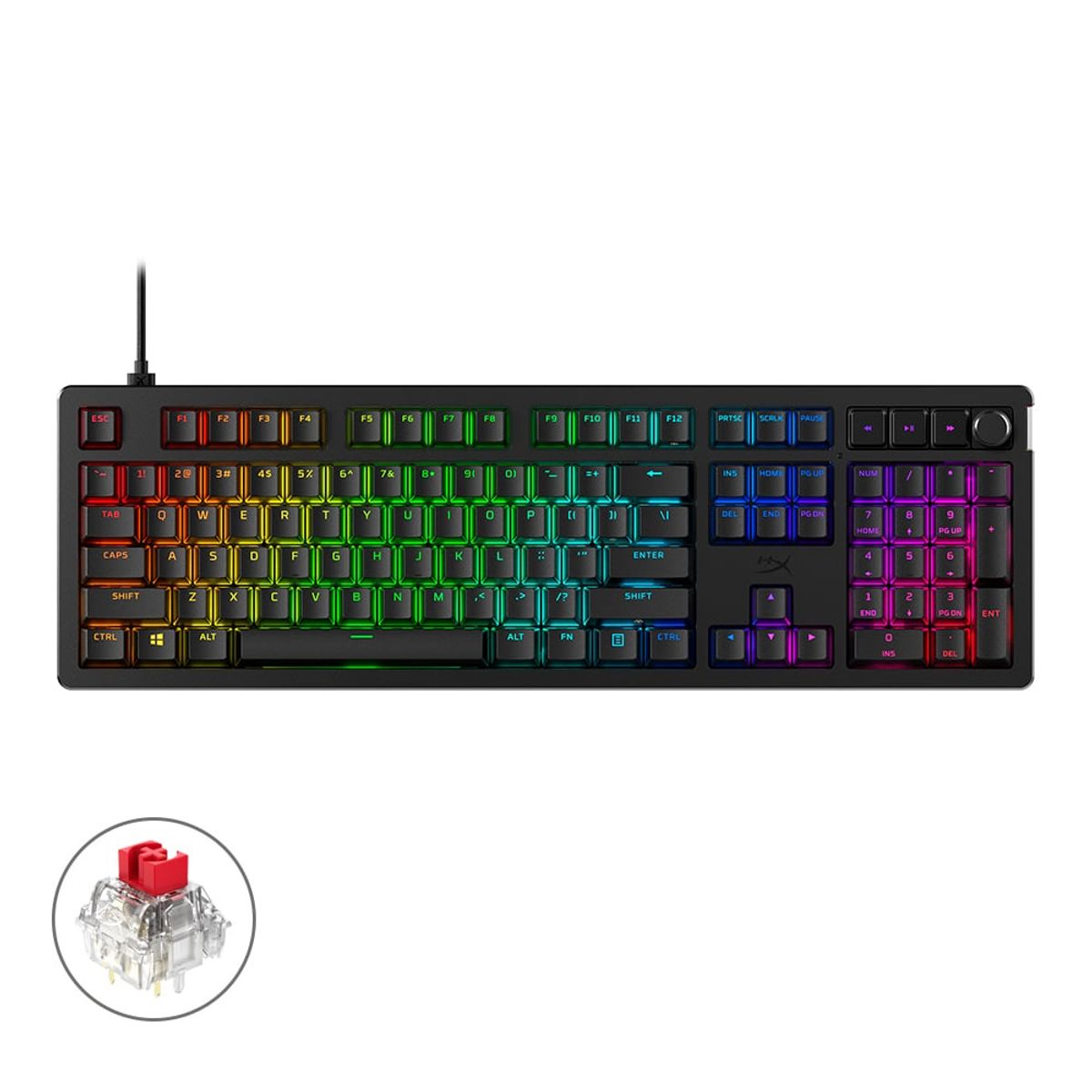 하이퍼엑스(HYPERX) 알로이 라이즈 유선 적축 게이밍 키보드