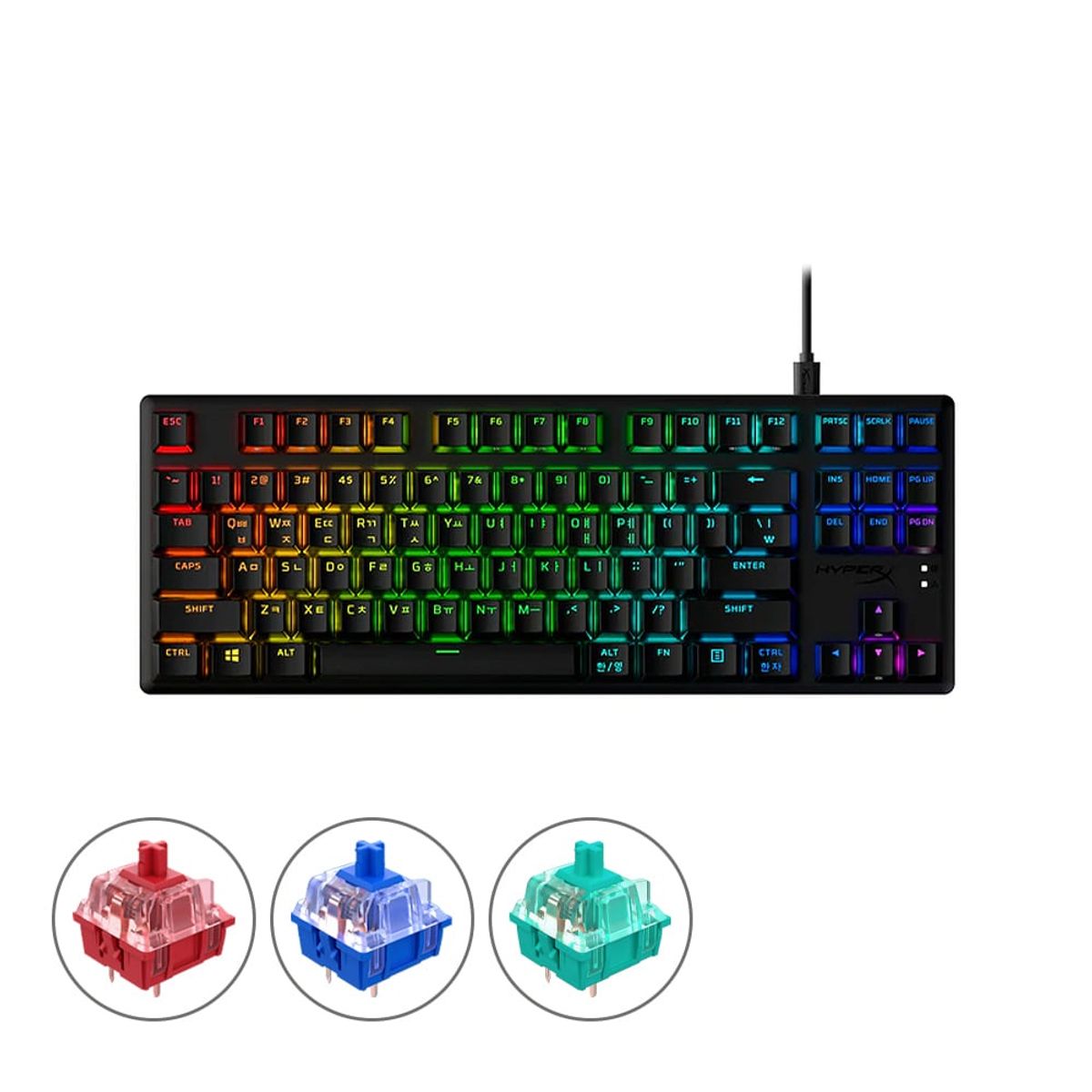 하이퍼엑스(HYPERX) 알로이 오리진 코어 PBT 청축 텐키리스 키보드 (영문 각인)