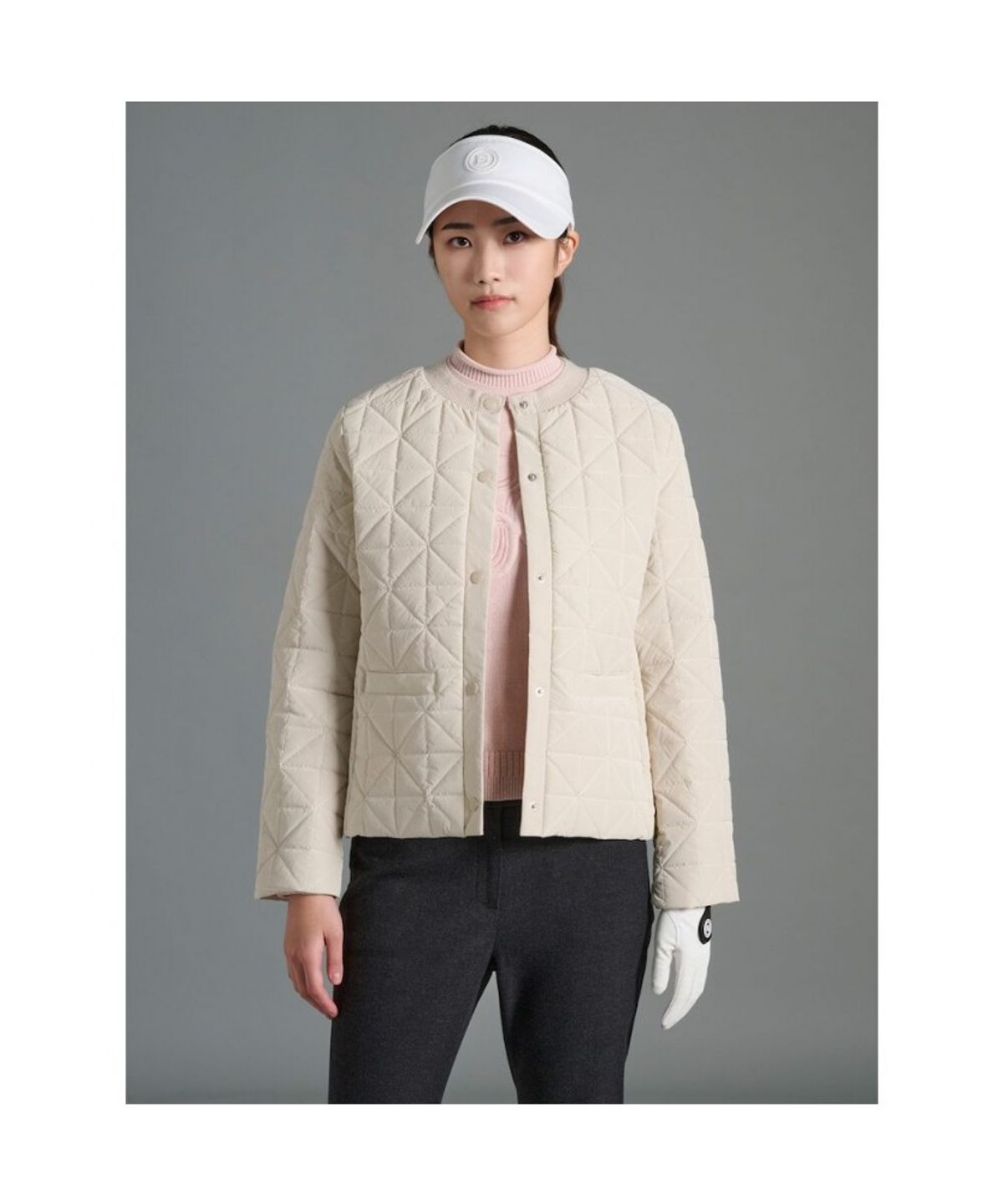 빈폴골프(BEANPOLE GOLF) 여성 퀼팅 점퍼 - 베이지