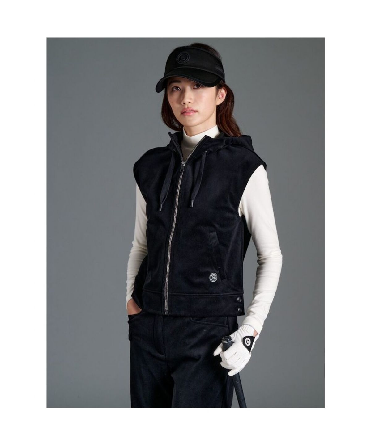 빈폴골프(BEANPOLE GOLF) 여성 코듀로이 베스트 - 블랙