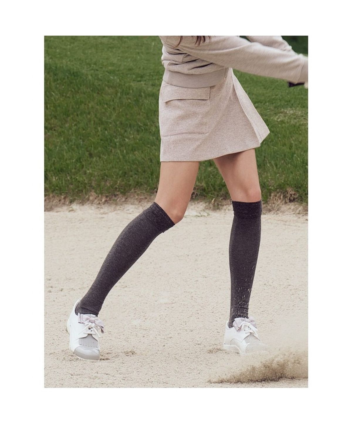 빈폴골프(BEANPOLE GOLF) 여성 혼방 A라인 큐롯 - 그레이