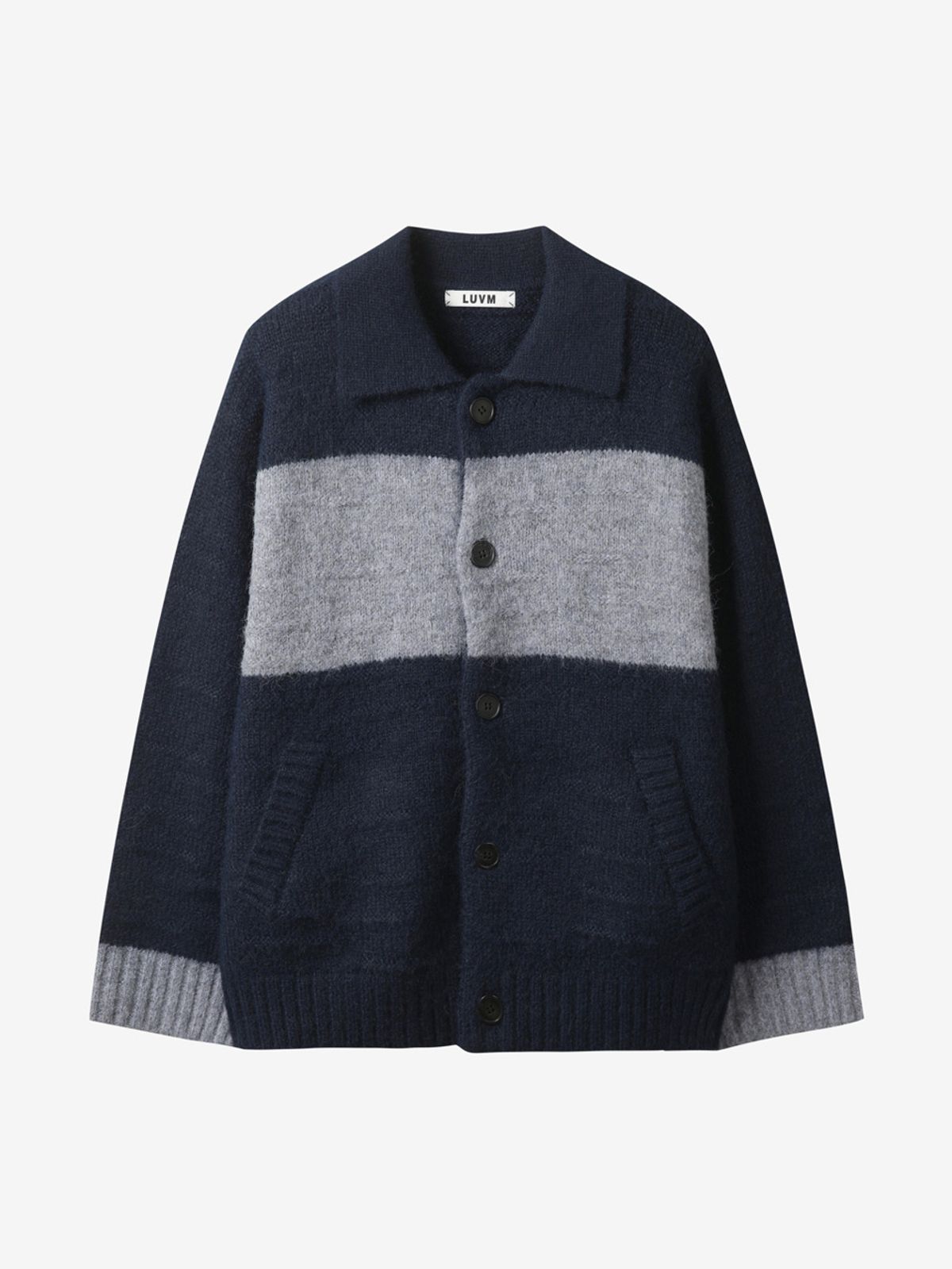 엘유브이엠(LUVM) CALLOR OPEN CARDIGAN FOR MEN_NAVY