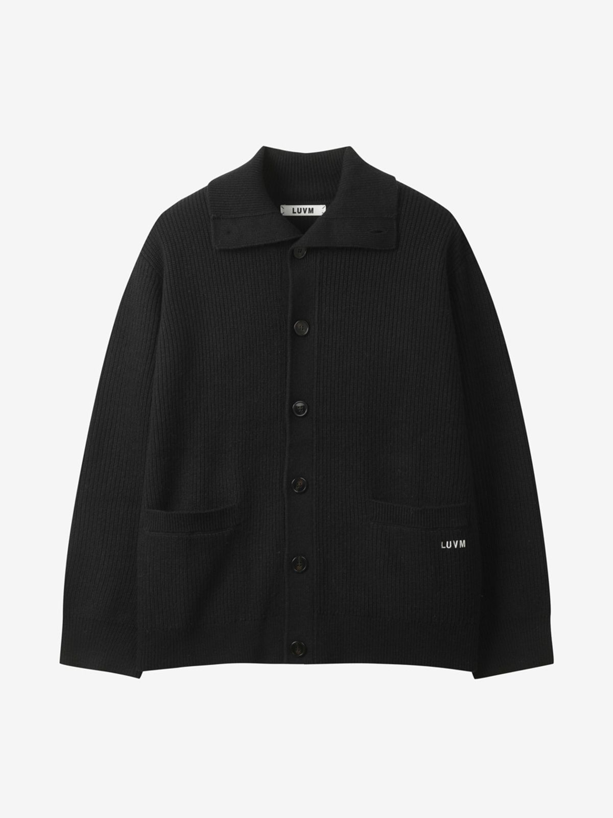 엘유브이엠(LUVM) CALLOR OPEN CARDIGAN FOR MEN_BLACK