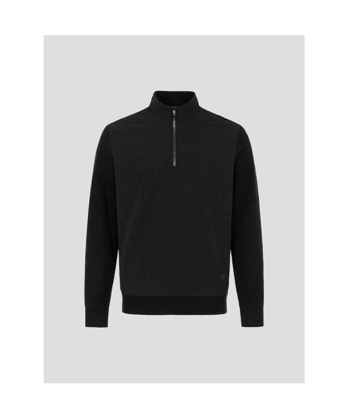 빈폴골프(BEANPOLE GOLF) 남성 우븐 하이브리드 니트 반집업 - 블랙