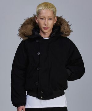 빈티지 워시드 N2B 숏 패딩 자켓[블랙]