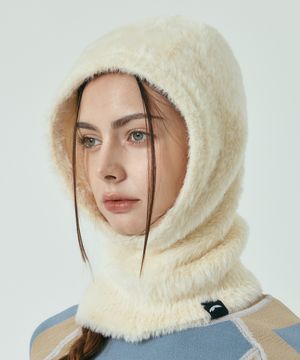 [UNISEX] 플러피 플리스 바라클라바 - 아이보리