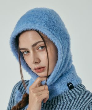 [UNISEX] 플러피 플리스 바라클라바 - 스카이블루