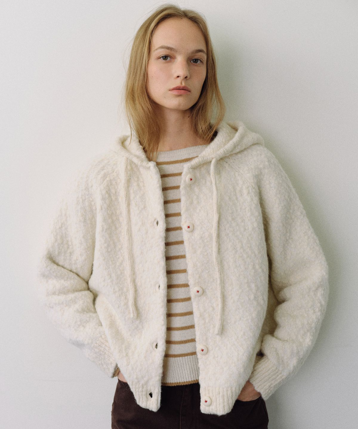 유라고(URAGO) Fluffy hoodie cardigan