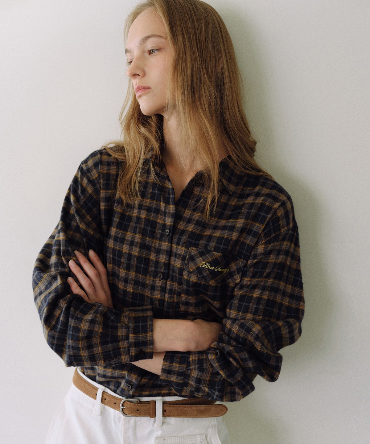 유라고(URAGO) Flap pocket check shirt