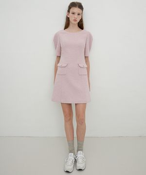 A라인 포켓장식 트위드 원피스 OW5WO9520