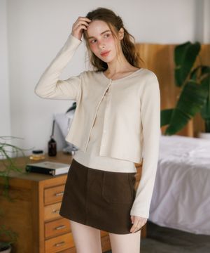 베이직 미니 앙고라 탑 & 가디건 셋트