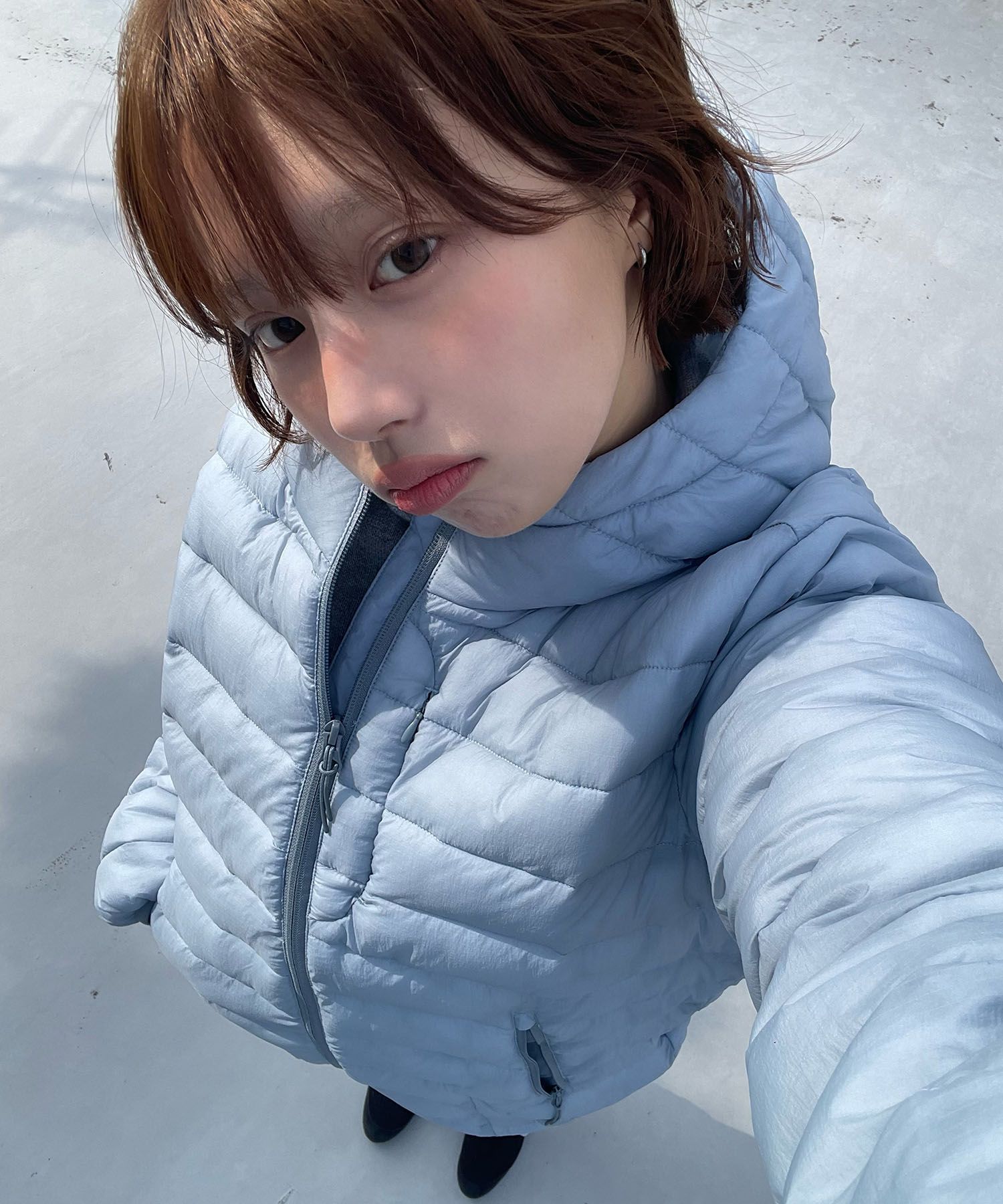 Comfy hooded Short Sleeve Anorak_Sky Blue