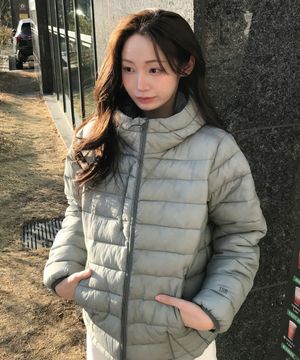 경량 후드 패딩_카키