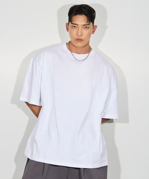 무지 오버핏 반팔티_화이트