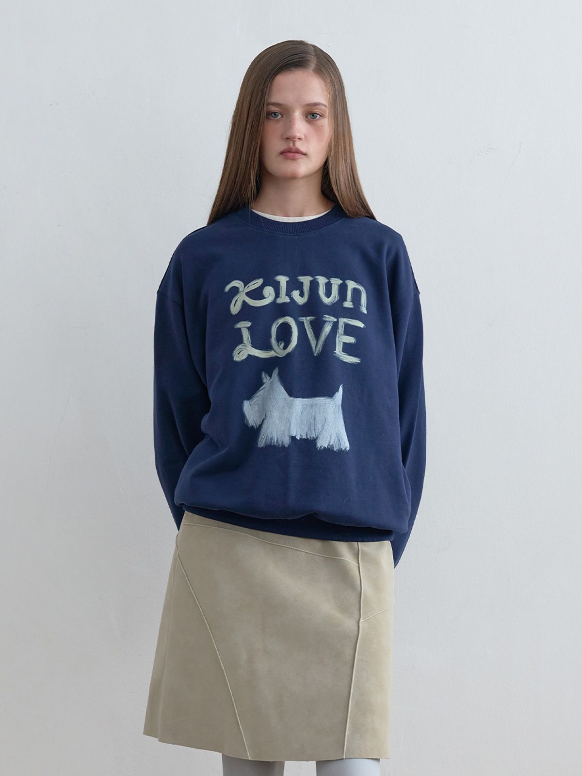 기준(KIJUN) Love Sweatshirt Navy