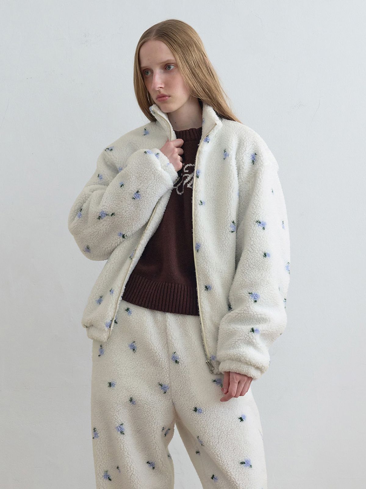 기준(KIJUN) Blossom Fleece Jacket Ivory