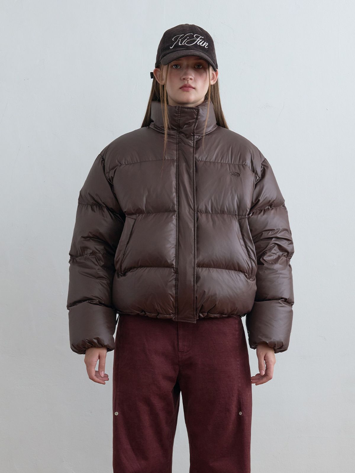 기준(KIJUN) Soft Glow Puffer Jacket Brown