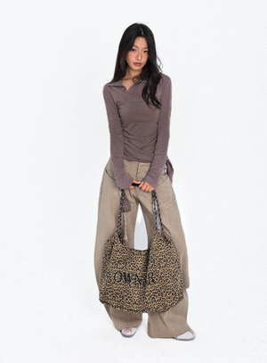 오운 레오파드 데일리 숄더 백