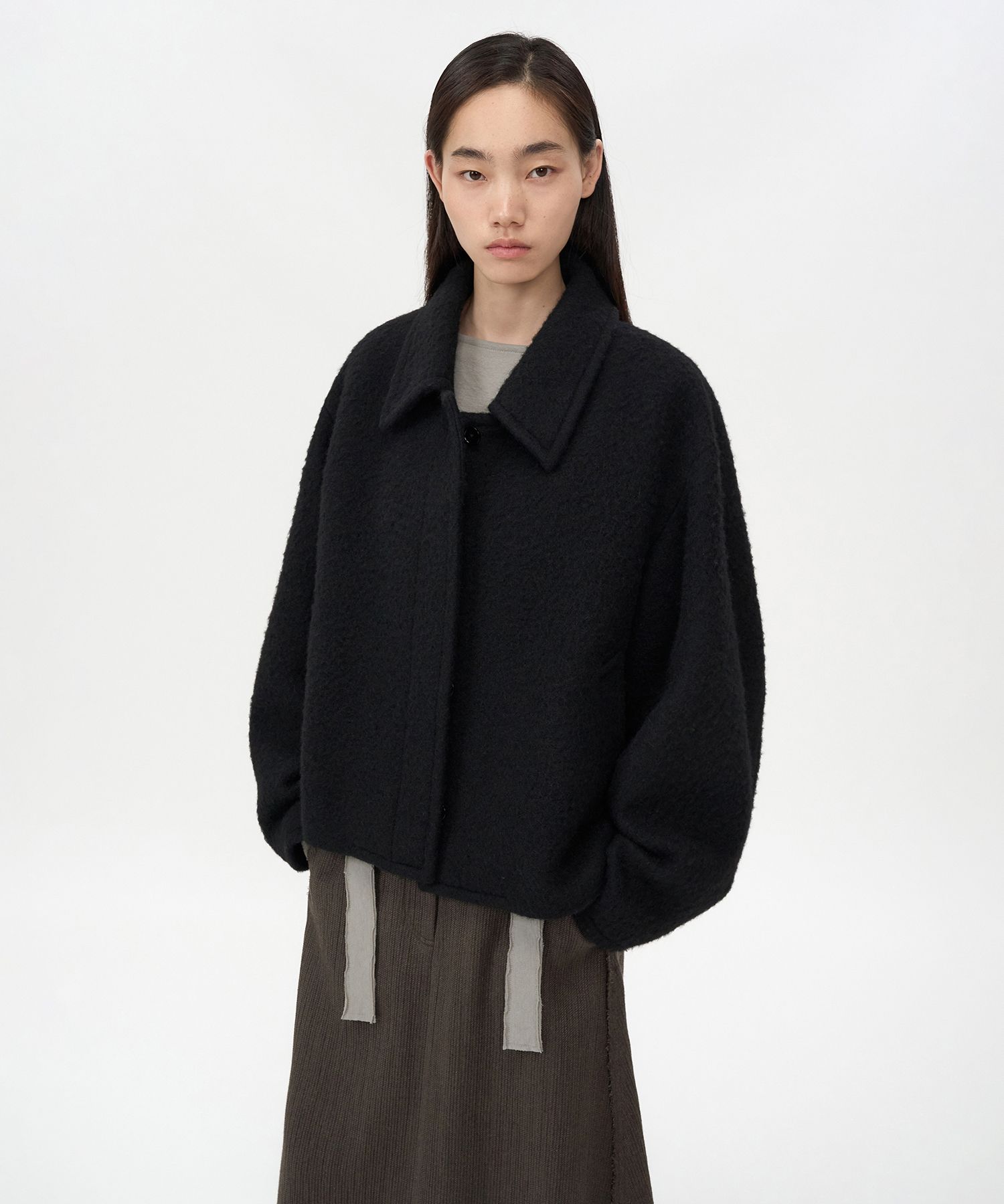 mie ajunar alpaca half coat 韓国 alpaca half coat | mie ajunar