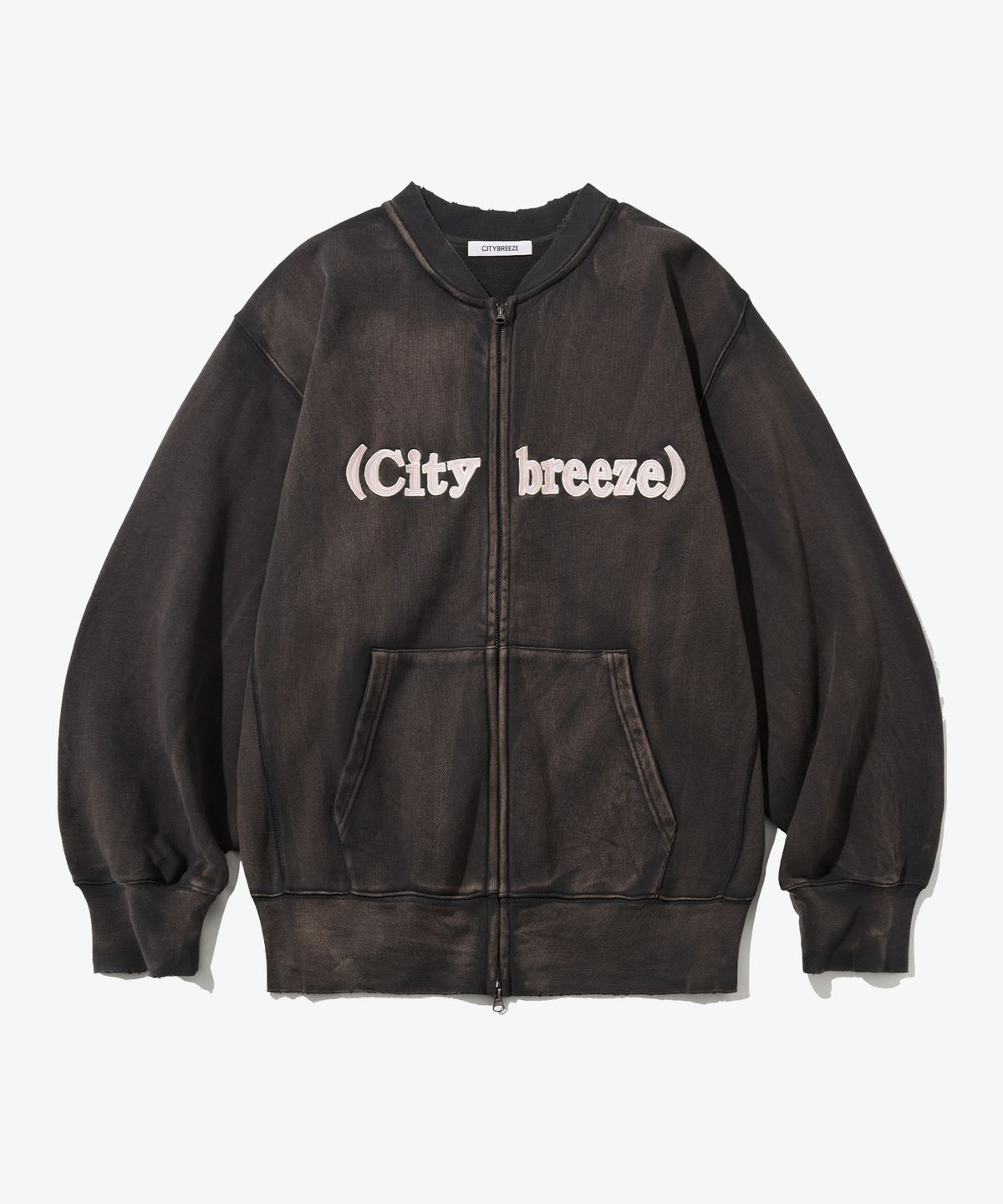 시티브리즈(CITYBREEZE) 빈티지 뮤트 로고 집업_CHARCOAL