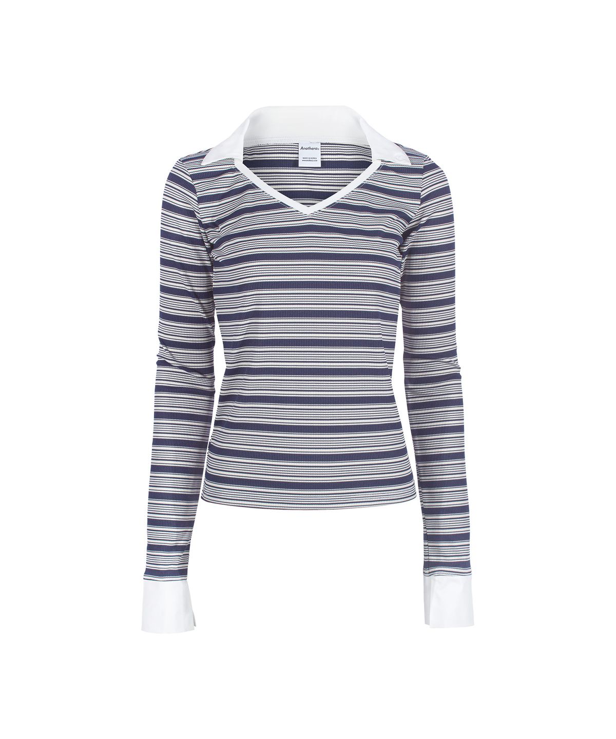 어나더에이(ANOTHER A) SHIRT LAYERED STRIPE TOP_Navy