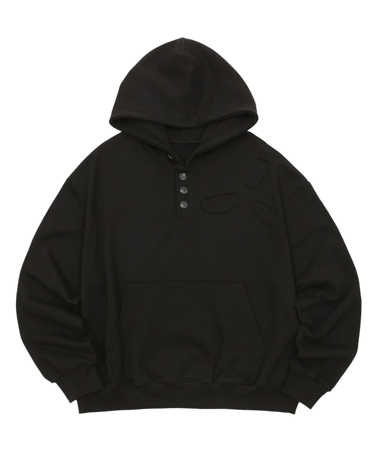 비피투디스오더(BP2 DISORDER) BPT 심볼 로고 아플리케 후드티 블랙