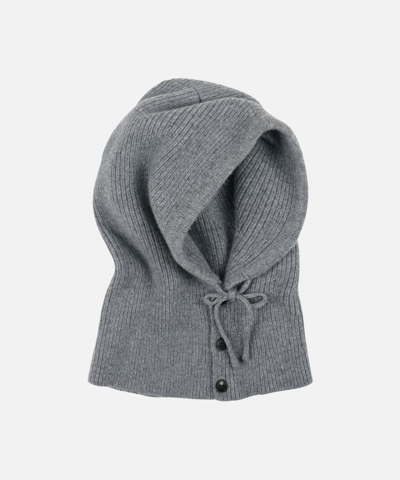 MERINO WOOL KNIT BALACLAVA _ GRAY