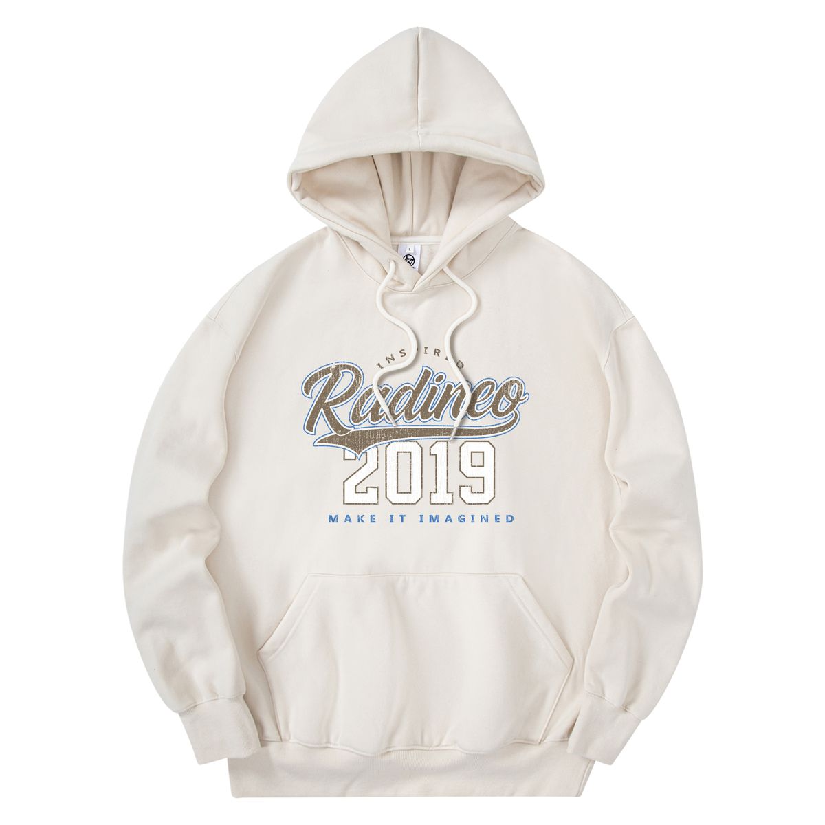 라디네오(RADINEO) 베이직 로고 후드 크림