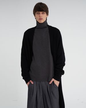 TNR 오버핏 롱 가디건 블랙